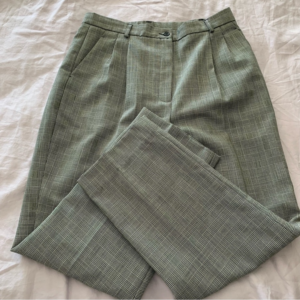 Pendleton Gray Checkered Virgin Wool High Waist P… - image 3